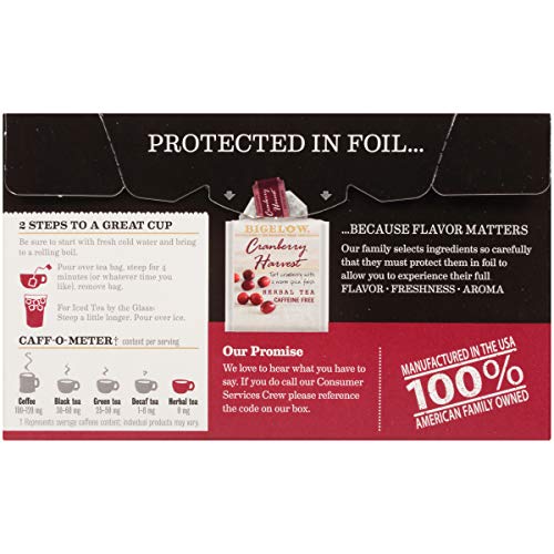 Bigelow Cranberry Harvest Herbal Tea Bags 18-Count Box Pack Of