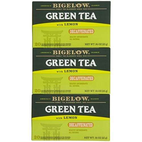 Bigelow Decaf Green Tea W/ Lemon Tea Bags - 20 Ct - 3 Pk