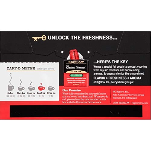 Bigelow Decaffeinated Constant Comment Black Tea Bags, 20 Count