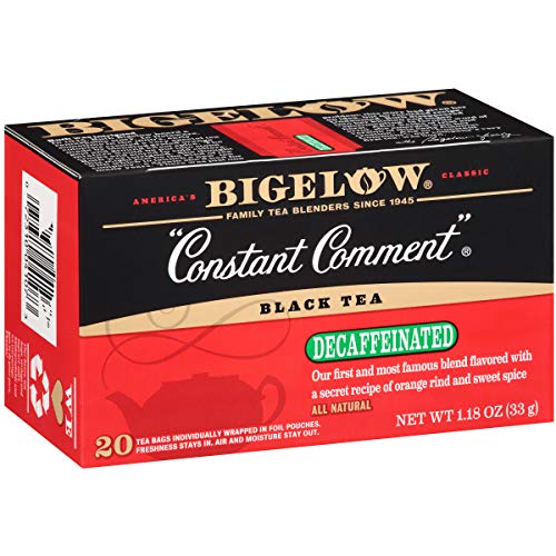 Bigelow Decaffeinated Constant Comment Black Tea Bags, 20 Count