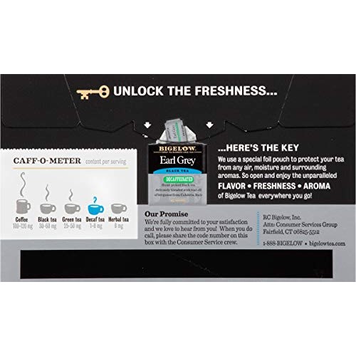 Bigelow Decaffeinated Earl Grey Black Tea Bags 20-Count Boxes P