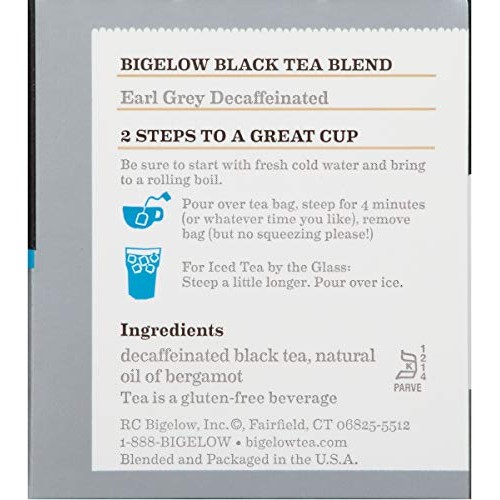 Bigelow Decaffeinated Earl Grey Black Tea Bags 20-Count Boxes P