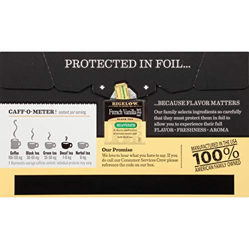 Bigelow Decaffeinated French Vanilla Black Tea Bags, 20 Count Bo
