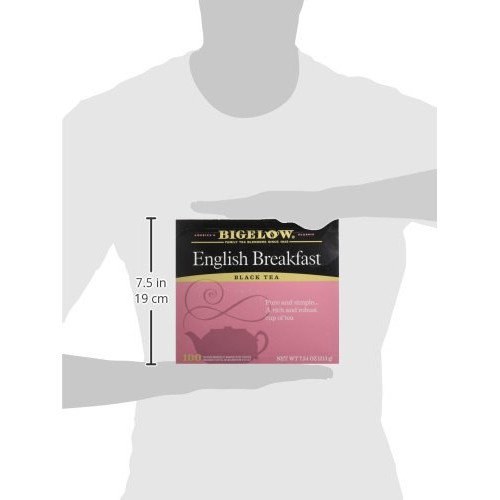 Bigelow English Breakfast Black Tea Bags, 100 Count Box Caffeina...