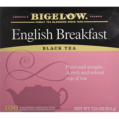 Bigelow English Breakfast Black Tea Bags, 100 Count Box Caffeina...
