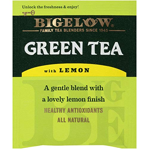 Bigelow Green Tea With Lemon Tea Bags 20-Count Box, Pack Of 6,