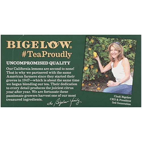Bigelow Green Tea With Lemon Tea Bags 20-Count Box, Pack Of 6,