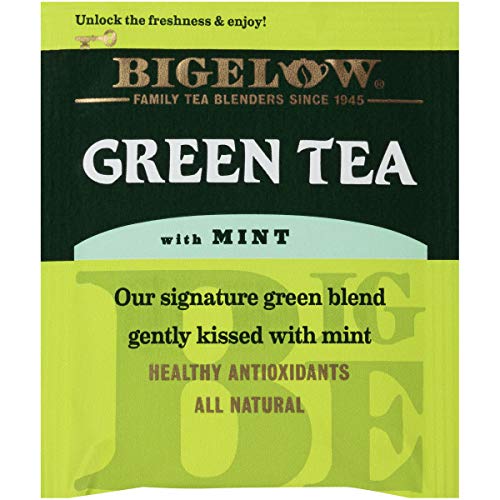 Bigelow Green Tea With Mint Tea Bags, 20 Count Box Pack Of 6 C