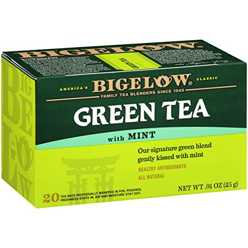 Bigelow Green Tea With Mint Tea Bags, 20 Count Box Pack Of 6 C