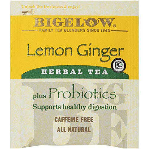 Bigelow Lemon Ginger With Probiotics, 18 Count Box, Pack Of 6 B