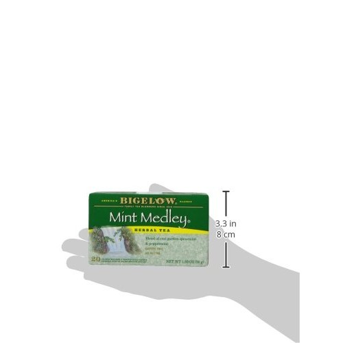 Bigelow Mint Medley Herbal Tea Bags 20-Count Boxes Pack Of 6,