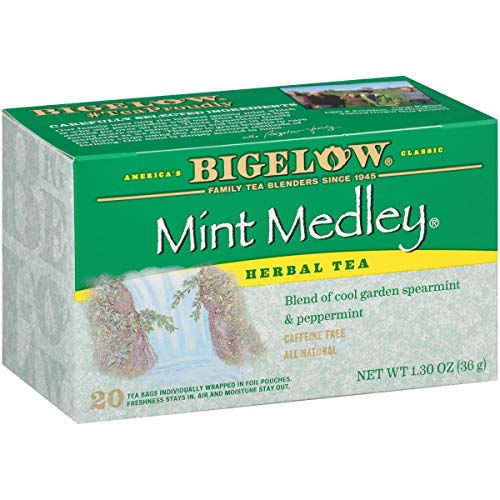 Bigelow Mint Medley Herbal Tea Bags 20-Count Boxes Pack Of 6,