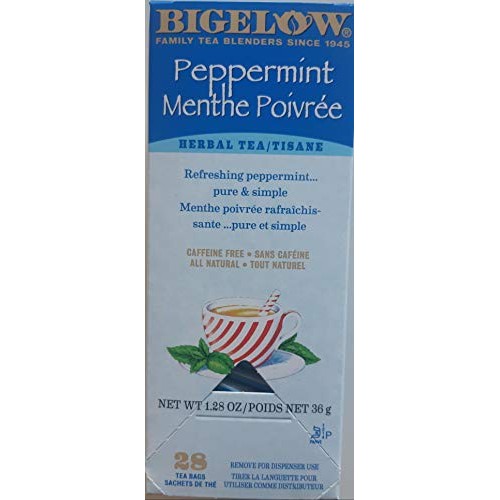 Bigelow Peppermint Herbal Tea 28-Count Box Pack Of 1 Caffeine-