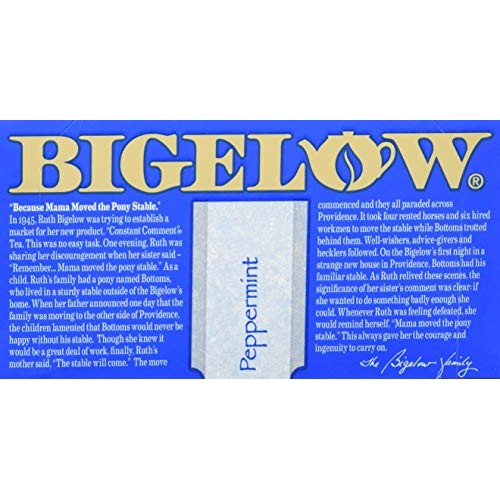 Bigelow Peppermint Herbal Tea Bags, 20 Count Box Pack Of 6 Caf
