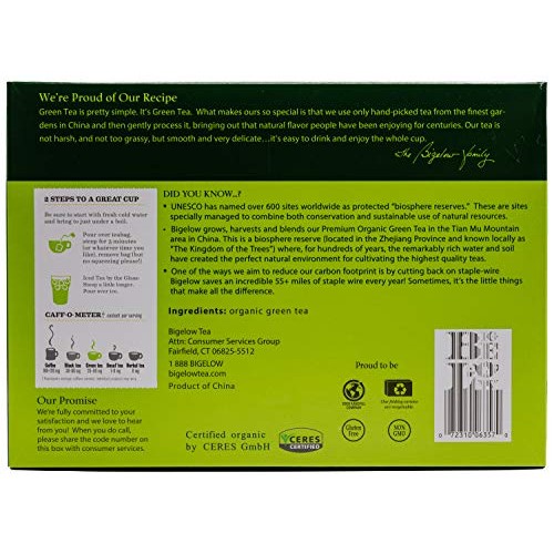 Bigelow Premium 100-Percent Organic Green Tea 150-Count Box, Ind