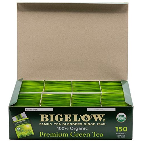 Bigelow Premium 100-Percent Organic Green Tea 150-Count Box, Ind