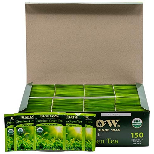 Bigelow Premium 100-Percent Organic Green Tea 150-Count Box, Ind