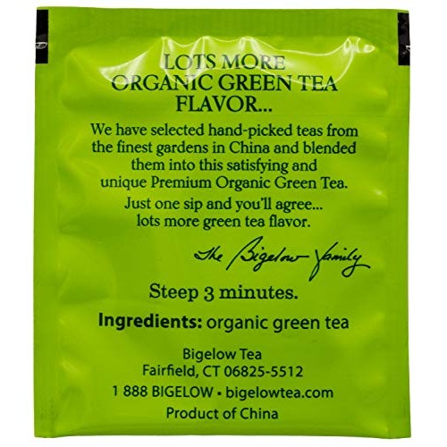 Bigelow Premium 100-Percent Organic Green Tea 150-Count Box, Ind