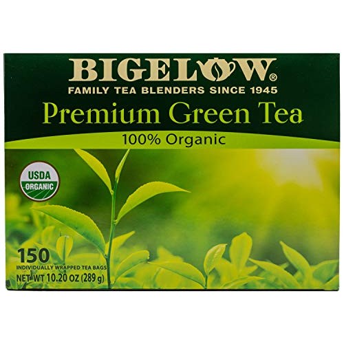 Bigelow Premium 100-Percent Organic Green Tea 150-Count Box, Ind