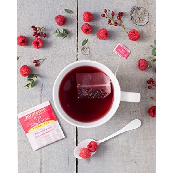 Bigelow Red Raspberry Herbal Tea Bags, 20 Count Box Pack of 6 ...