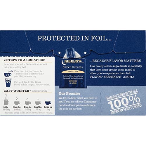 Bigelow Sweet Dreams Herbal Tea 20 Bags Pack Of 6, 120 Tea Bag
