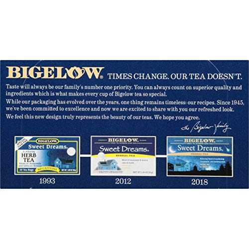 Bigelow Sweet Dreams Herbal Tea 20 Bags Pack Of 6, 120 Tea Bag