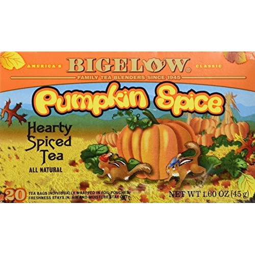 Bigelow Pumpkin Spice Black Tea Bags, 20 Count Box Pack Of 6,