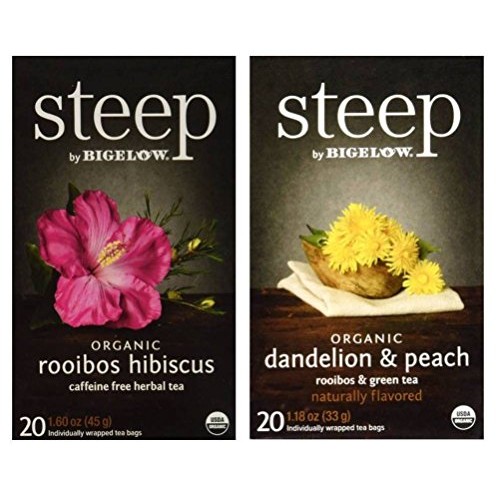 Steep By Bigelow Organic Gluten-Free Non-Gmo Tea 2 Flavor Variet