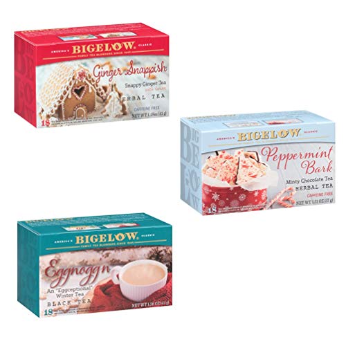 Bigelow Holiday Flavors Tea Bundle - 3 Items: 1 Box Each: Eggnog