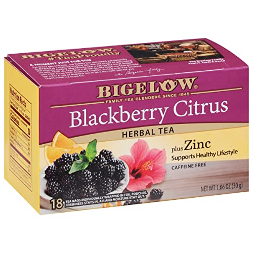 Bigelow Tea Herbal Teas Blackberry Citrus plus Zinc, 18 Count P...