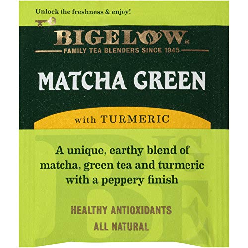 Bigelow Tea Matcha Green Tea With Turmeric, 18 Count Pack Of 6