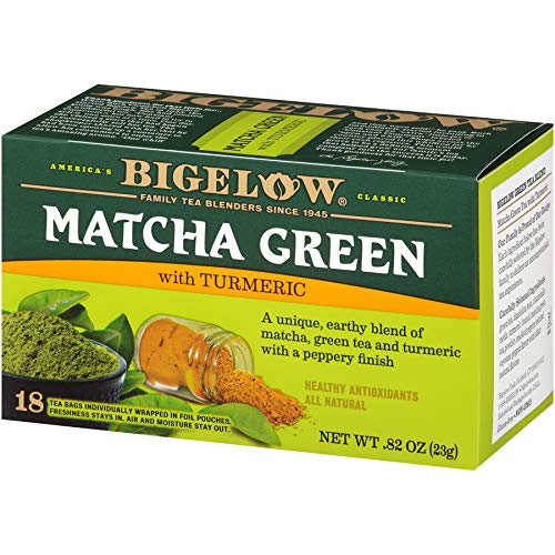Bigelow Tea Matcha Green Tea With Turmeric, 18 Count Pack Of 6