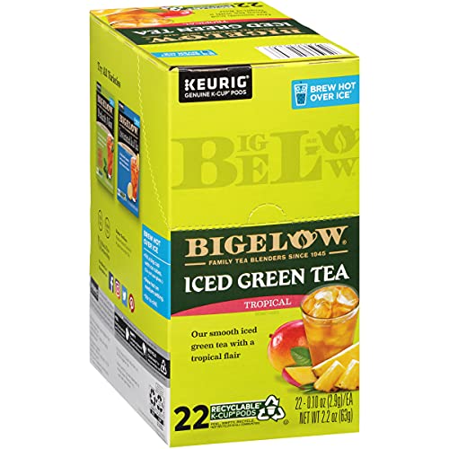 Bigelow Tropical Iced Green Tea K Cups, 22 Count Box Pack of 4...