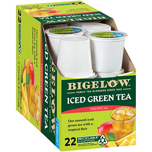 Bigelow Tropical Iced Green Tea K Cups, 22 Count Box Pack of 4...