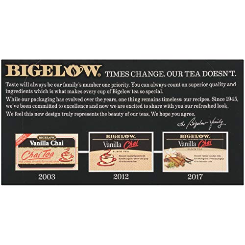 Bigelow Vanilla Chai Black Tea Bags 20-Count Box Pack Of 6, Ca
