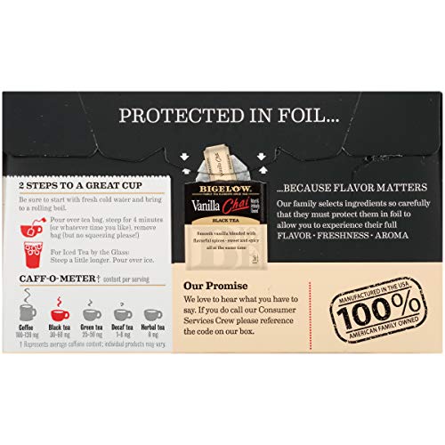 Bigelow Vanilla Chai Black Tea Bags 20-Count Box Pack Of 6, Ca