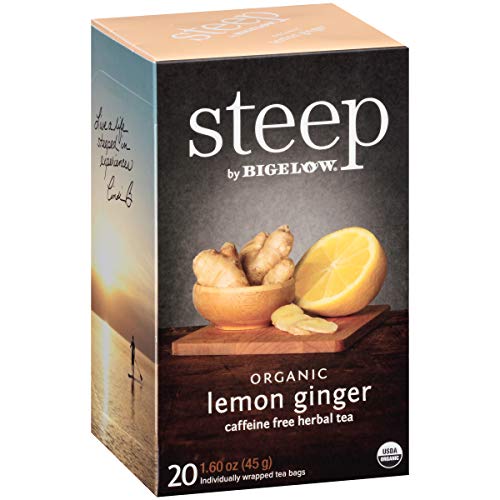 Steep By Bigelow Organic Lemon Ginger Caffeine-Free Herbal Tea,