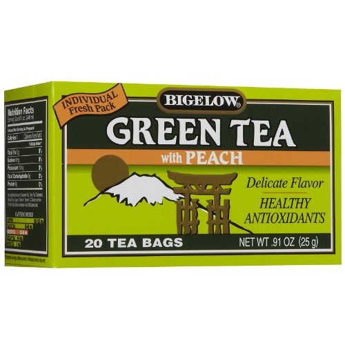 Bigelow Green Tea With Peach 20 Count Tea Bag Pack Of 3