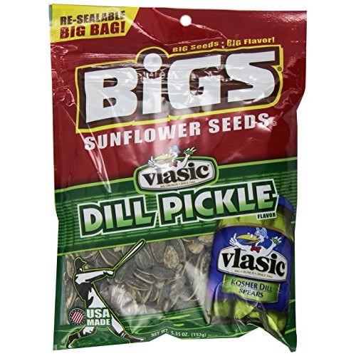 Bigs Vlasic Dill Pickle Sunflower Seeds, 5.35-Ounce Bags Pack O