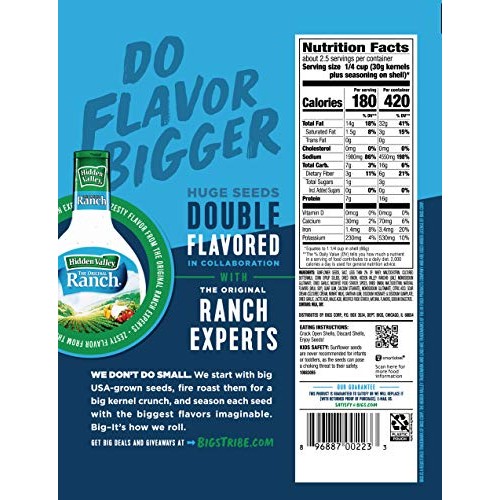 Bigs Hidden Valley Ranch Sunflower Seeds, 5.35-Ounce Bags Pack