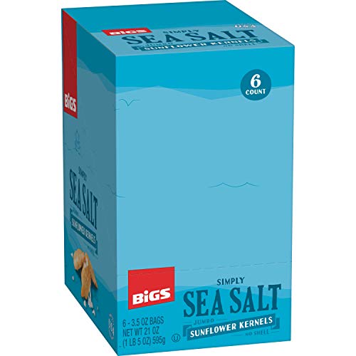 Bigs Simply Sea Salt Jumbo Sunflower Kernels, 3.5-Oz. Bag 6-Count