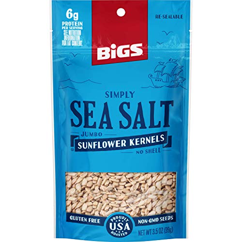 Bigs Simply Sea Salt Jumbo Sunflower Kernels, 3.5-Oz. Bag 6-Count
