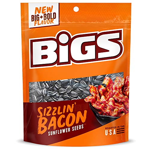 BIGS Sizzlin Bacon Sunflower Seeds, 5.35-oz. Bag Pack of 12