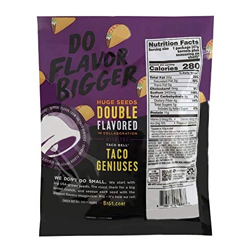 BIGS Taco Bell Taco Supreme Sunflower Seeds 3.63 oz Pack