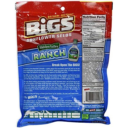 Bigs Sunflower Seeds Ranch 5.35 Ounce Pack Of 4