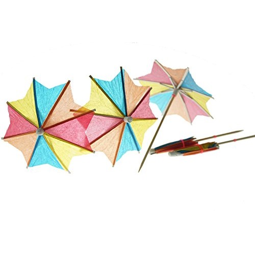 Bilipala 50 Pcs Colorful Paper Umbrellas, Cocktail Parasol Picks