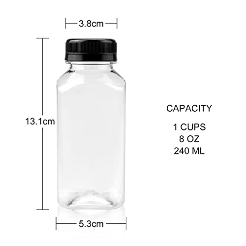 Billioteam 10 Pack 8 Oz Clear Pet Empty Plastic Juice Bottles Wi