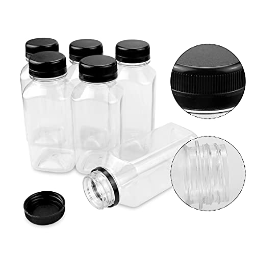 Billioteam 10 Pack 8 Oz Clear Pet Empty Plastic Juice Bottles Wi