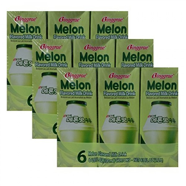 Binggrae Melon Flavored Milk Drink 6.8 Oz X 18