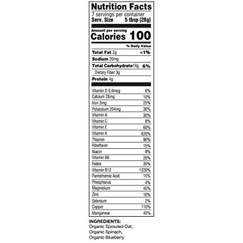 Organic Oat/Spinach/Blueberry Baby Cereal Made With Sprouted Who